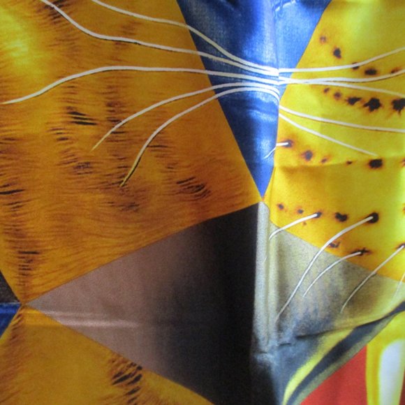 *Silk Blue Yellow Scarf Cubism Surrealism - Philadelphia Museum of Art - Picture 5 of 8